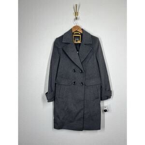 Sam Edelman Double Breasted Wool Blend Walker Coat Size 4 Charcoal New $240
